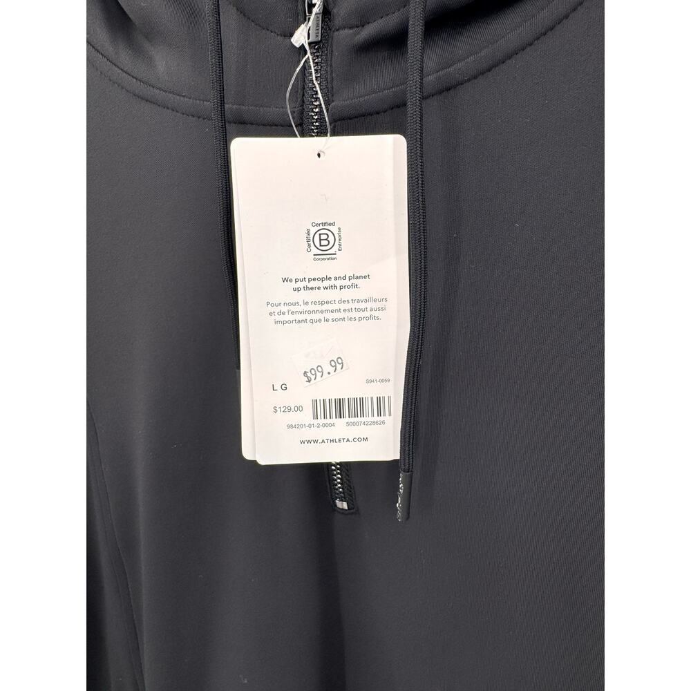 Athleta Black Venice Moto Hoodie Sculpttek Zip Pocket Athleisure Size Large - Picture 3 of 10